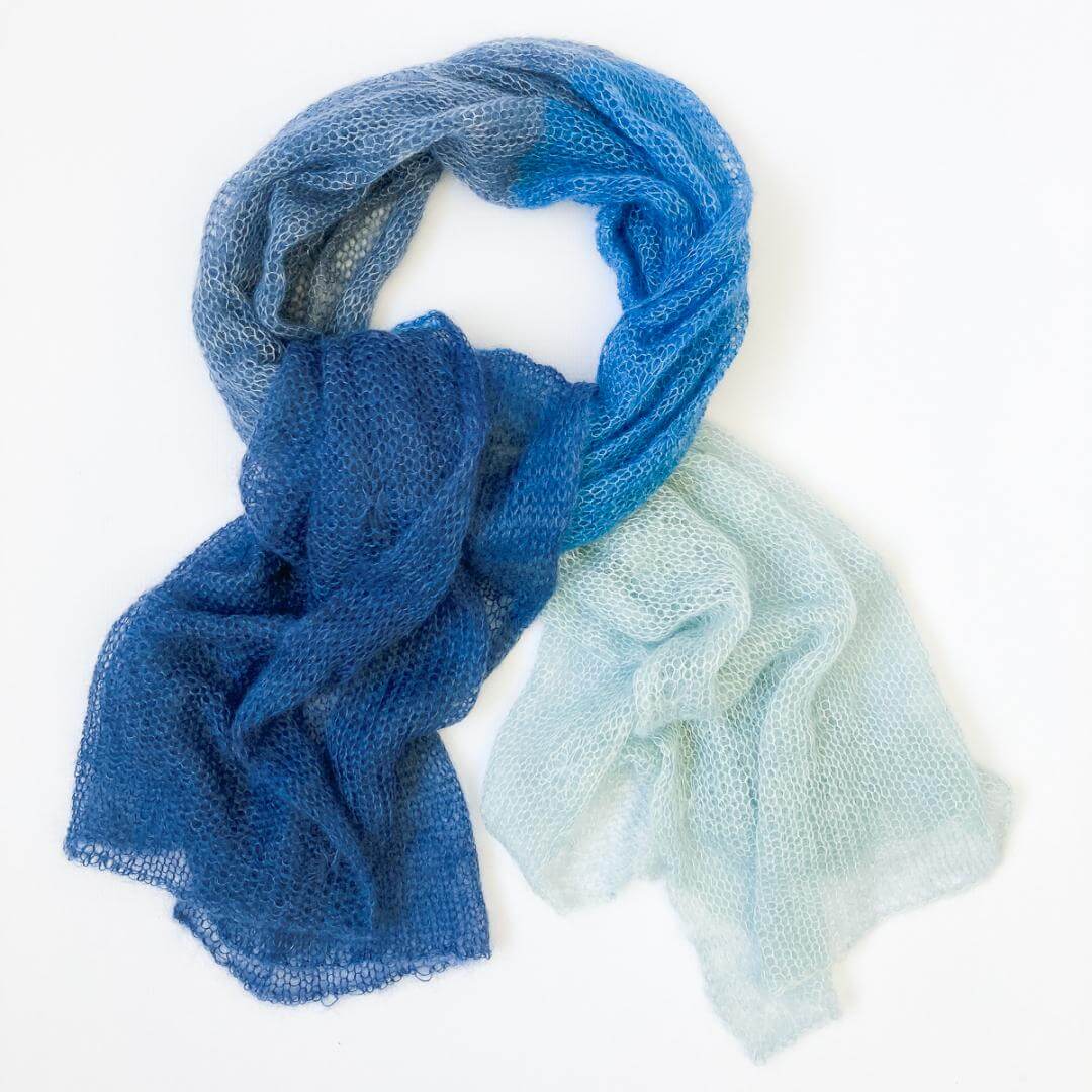 Cobweb Kidsilk Shawl handgefärbt im Strickpaket mit Anleitung (englisch) - Ideen in Strick