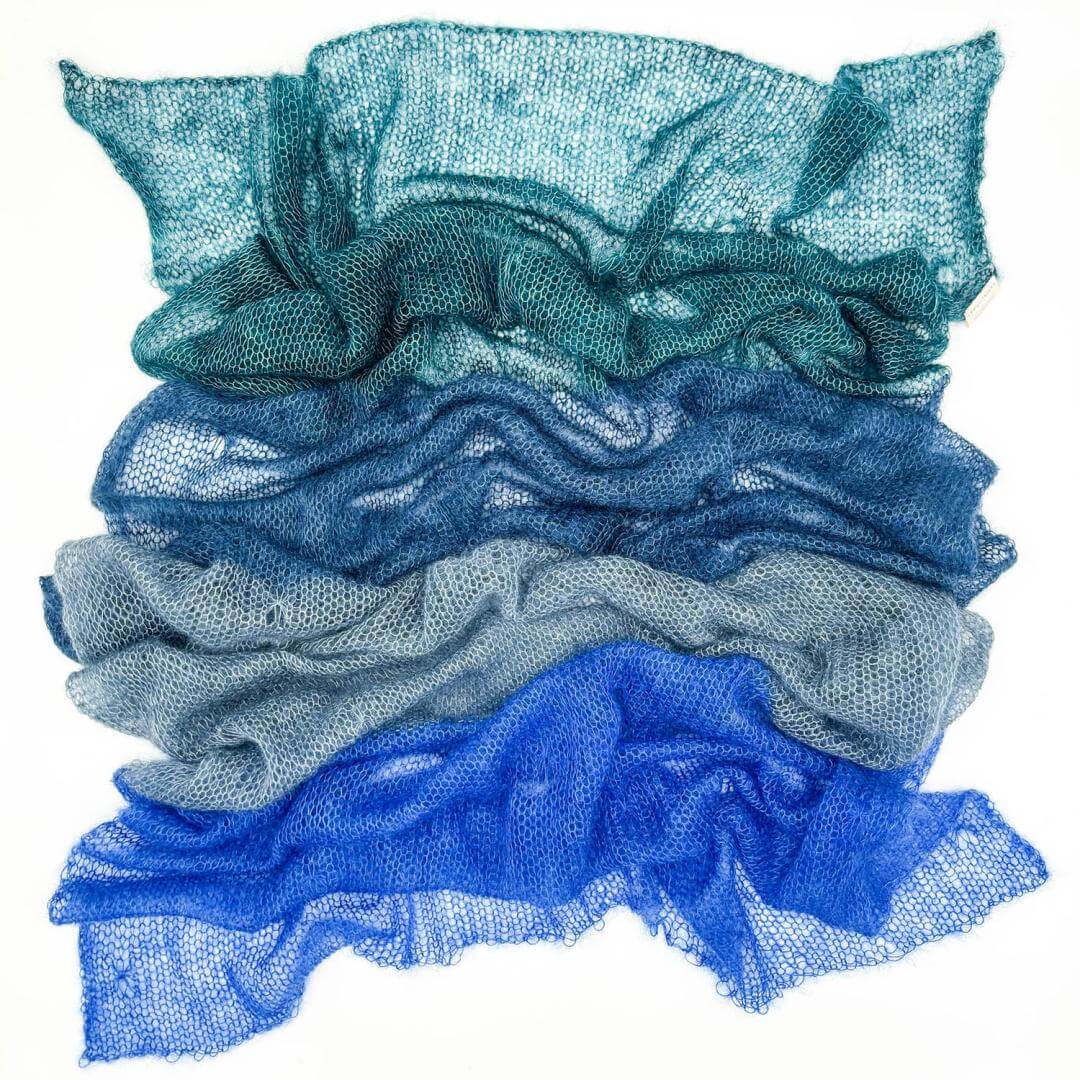 Cobweb Kidsilk Shawl handgefärbt im Strickpaket mit Anleitung (englisch) - Ideen in Strick