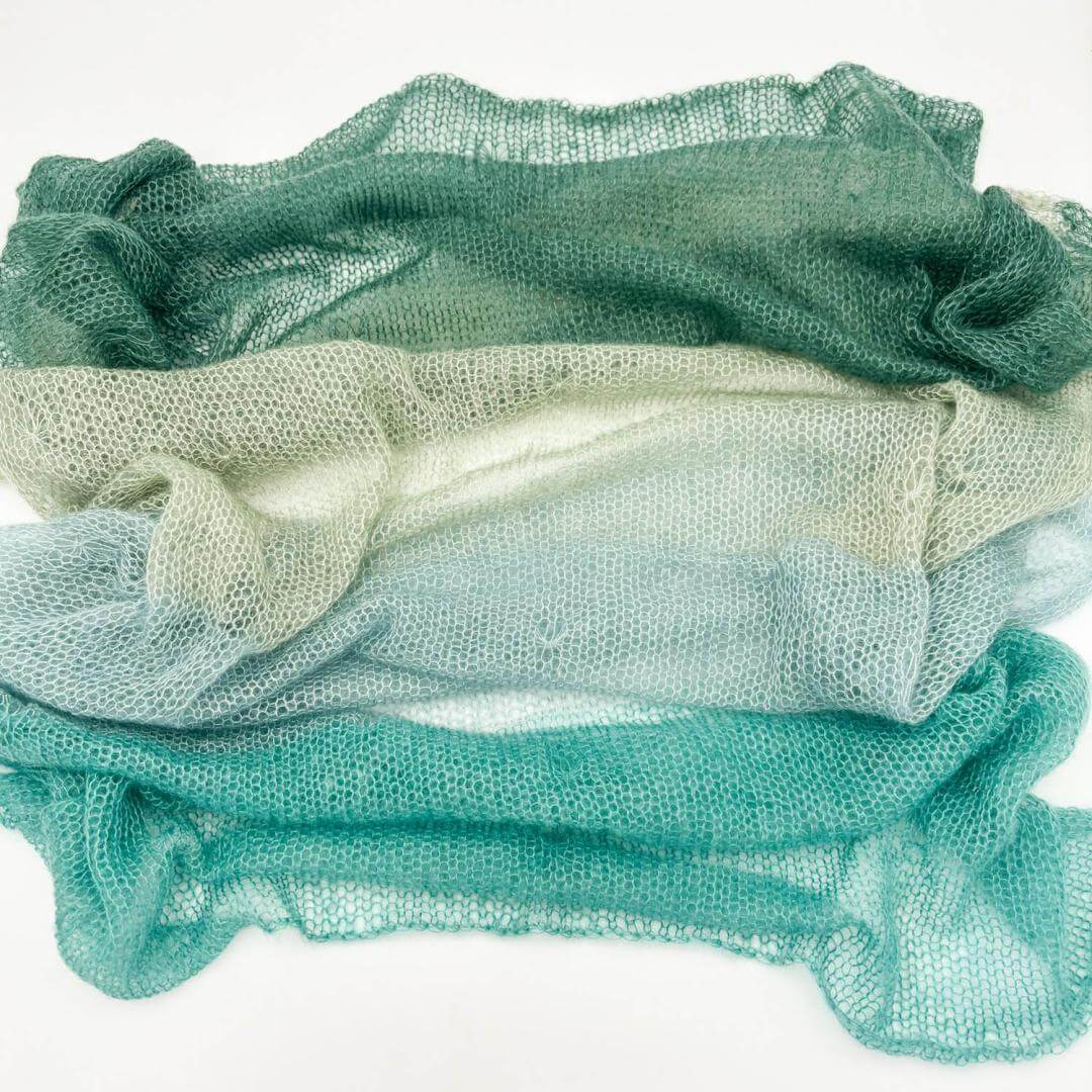 Cobweb Kidsilk Shawl handgefärbt im Strickpaket mit Anleitung (englisch) - Ideen in Strick