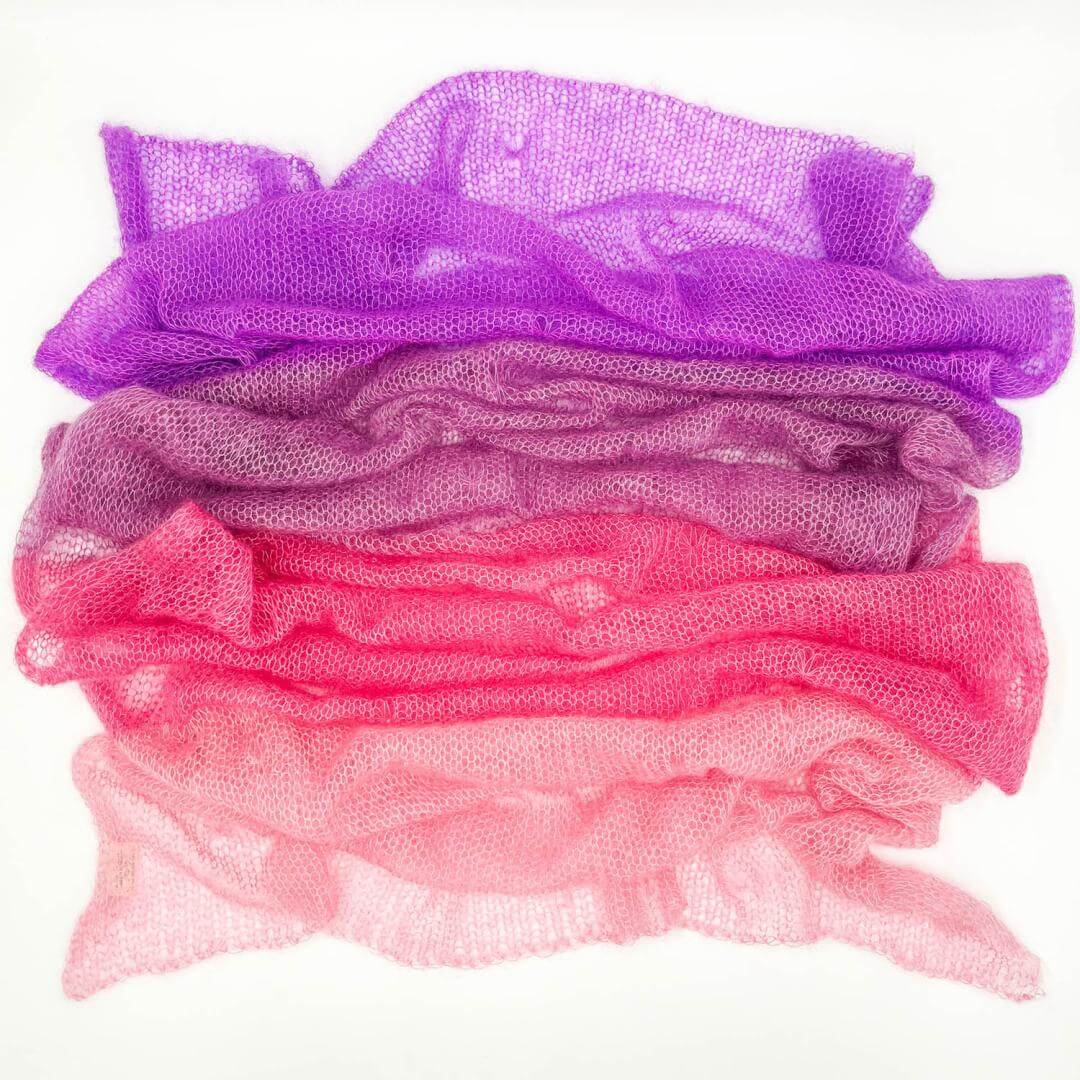 Cobweb Kidsilk Shawl handgefärbt im Strickpaket mit Anleitung (englisch) - Ideen in Strick