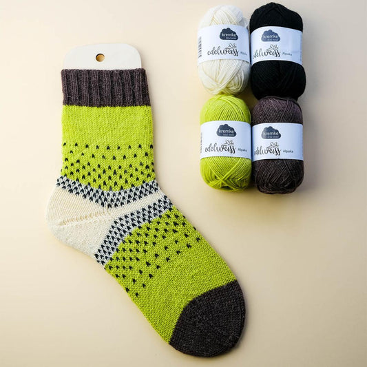 Kiwisocken im Set mit Anleitungsheft Fruity Socks 🥝 Kremke